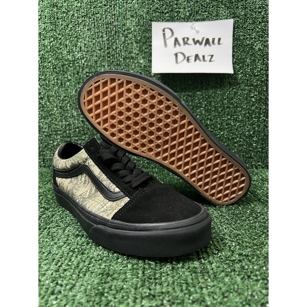 Vans Old Skool Low Black Suede Camo Canvas Unisex Mens Size 5 / Womens Size 6.5